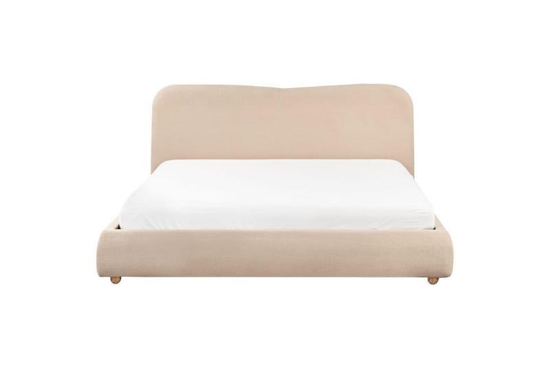 Seng med lagring Blagnac - Beige/Bouclé, 180x200 cm - Møbler - Senger - Sengeramme & sengestamme