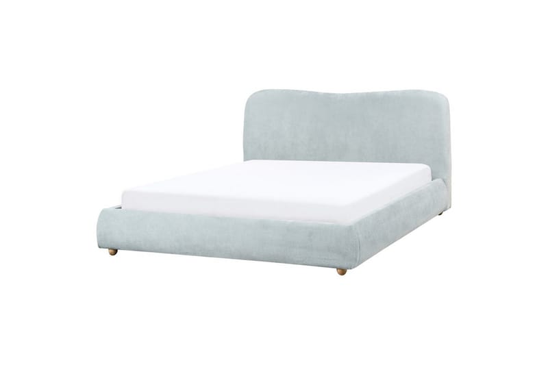 Seng med lagring Blagnac - Blå/Polyester, 160x200 cm - Møbler - Senger - Sengeramme & sengestamme