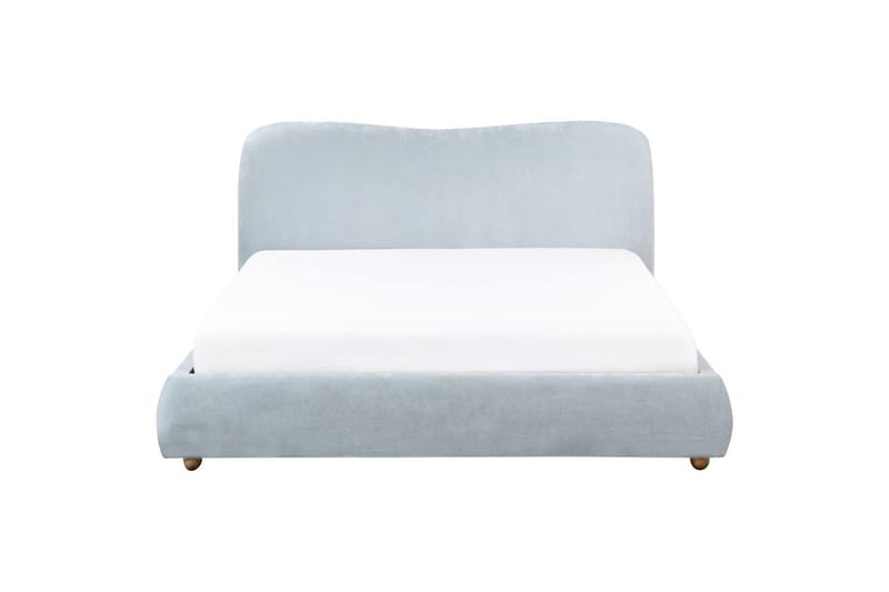 Seng med lagring Blagnac - Blå/Polyester, 160x200 cm - Møbler - Senger - Sengeramme & sengestamme