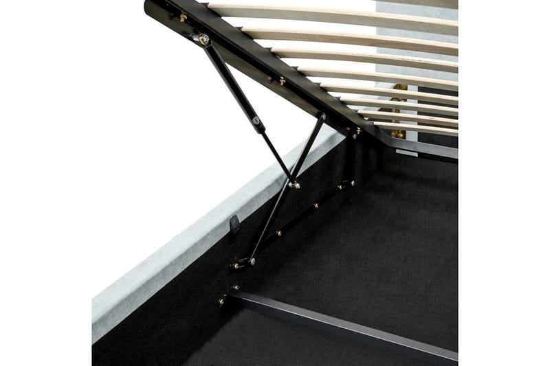 Seng med lagring Blagnac - Blå/Polyester, 180x200 cm - Møbler - Senger - Sengeramme & sengestamme