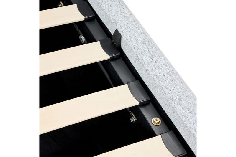 Seng med lagring Blagnac - Grå/Polyester, 180x200 cm - Møbler - Senger - Sengeramme & sengestamme