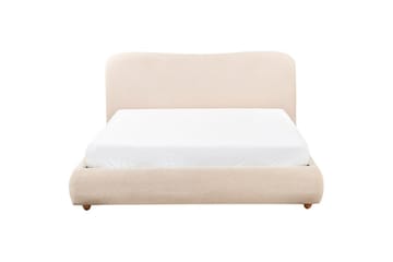 Seng med lagring Blagnac - Lys beige/Bouclé, 160x200 cm - Møbler - Senger - Sengeramme & sengestamme