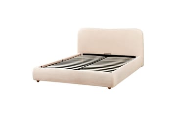 Seng med lagring Blagnac - Lys beige/Bouclé, 160x200 cm - Møbler - Senger - Sengeramme & sengestamme