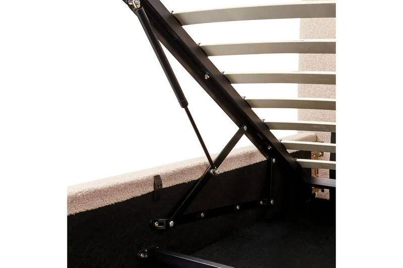 Seng med lagring Blagnac - Lys beige/Bouclé, 160x200 cm - Møbler - Senger - Sengeramme & sengestamme