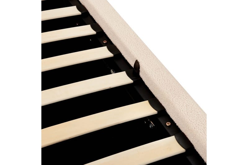 Seng med lagring Blagnac - Lys beige/Bouclé, 160x200 cm - Møbler - Senger - Sengeramme & sengestamme