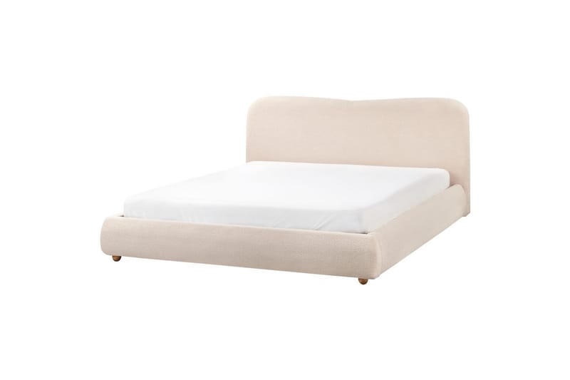 Seng med lagring Blagnac - Lys beige/Bouclé, 180x200 cm - Møbler - Senger - Sengeramme & sengestamme