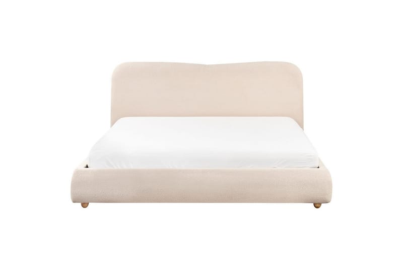 Seng med lagring Blagnac - Lys beige/Bouclé, 180x200 cm - Møbler - Senger - Sengeramme & sengestamme