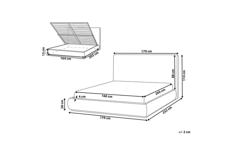Seng med lagring Campagne - Brun, 160x200 cm - Møbler - Senger - Sengeramme & sengestamme