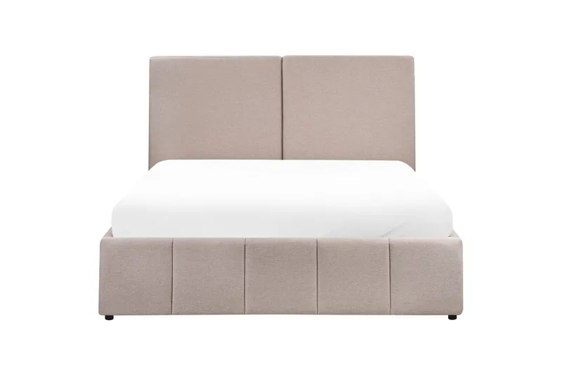 Seng med lagring Castelnavet - Beige, svart, 160x200 cm - Møbler - Senger - Sengeramme & sengestamme