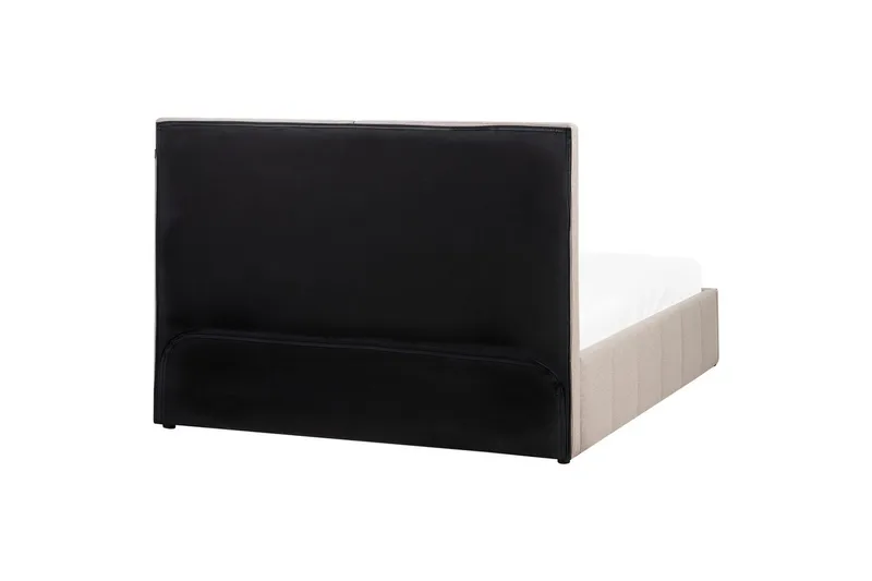 Seng med lagring Castelnavet - Beige, svart, 160x200 cm - Møbler - Senger - Sengeramme & sengestamme