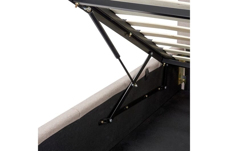 Seng med lagring Castelnavet - Beige, svart, 160x200 cm - Møbler - Senger - Sengeramme & sengestamme