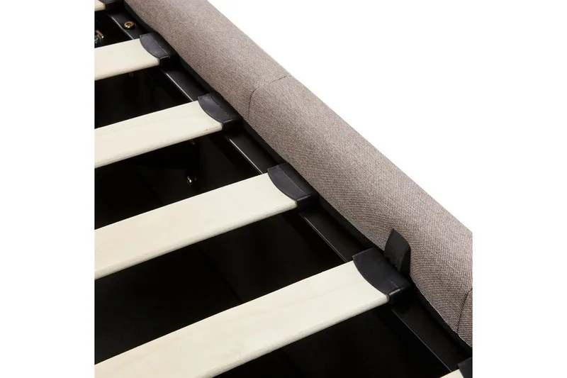 Seng med lagring Castelnavet - Beige, svart, 180x200 cm - Møbler - Senger - Sengeramme & sengestamme