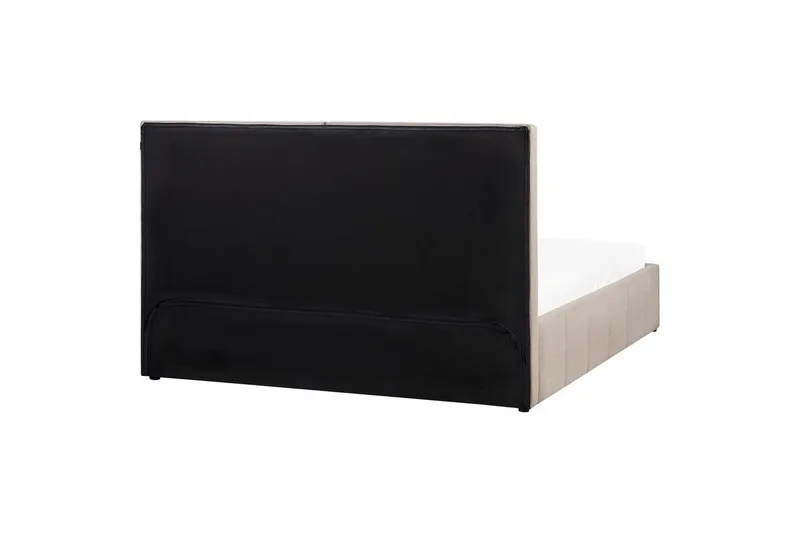 Seng med lagring Castelnavet - Beige, svart, 180x200 cm - Møbler - Senger - Sengeramme & sengestamme