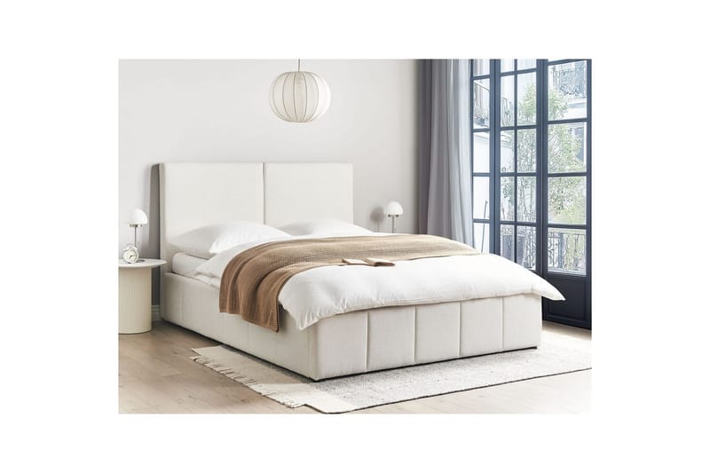 Seng med lagring Castelnavet - Hvit, Svart, 160x200 cm - Møbler - Senger - Sengeramme & sengestamme