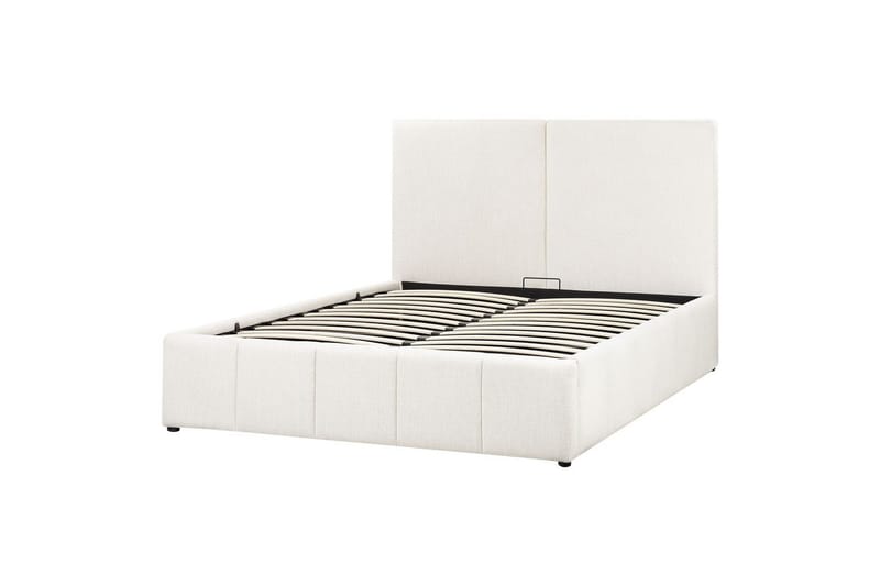 Seng med lagring Castelnavet - Hvit, Svart, 160x200 cm - Møbler - Senger - Sengeramme & sengestamme