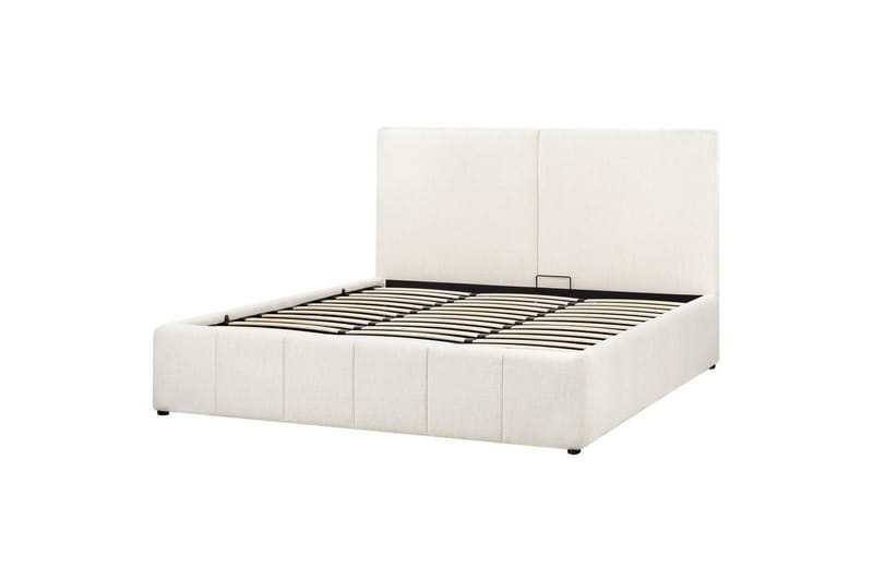 Seng med lagring Castelnavet - Hvit, Svart, 180x200 cm - Møbler - Senger - Sengeramme & sengestamme