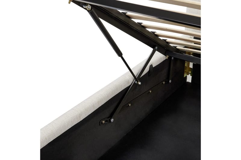 Seng med lagring Castelnavet - Hvit, Svart, 180x200 cm - Møbler - Senger - Sengeramme & sengestamme