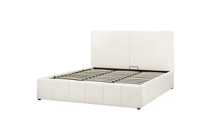 Seng med lagring Castelnavet - Hvit, Svart, 180x200 cm - Møbler - Senger - Sengeramme & sengestamme