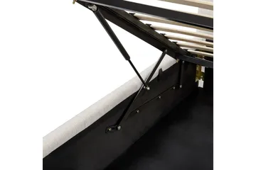 Seng med lagring Castelnavet - Hvit, Svart, 180x200 cm - Møbler - Senger - Sengeramme & sengestamme