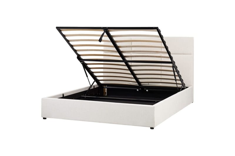 Seng med lagring Lagord, Off-white, Svart, 160x200 cm