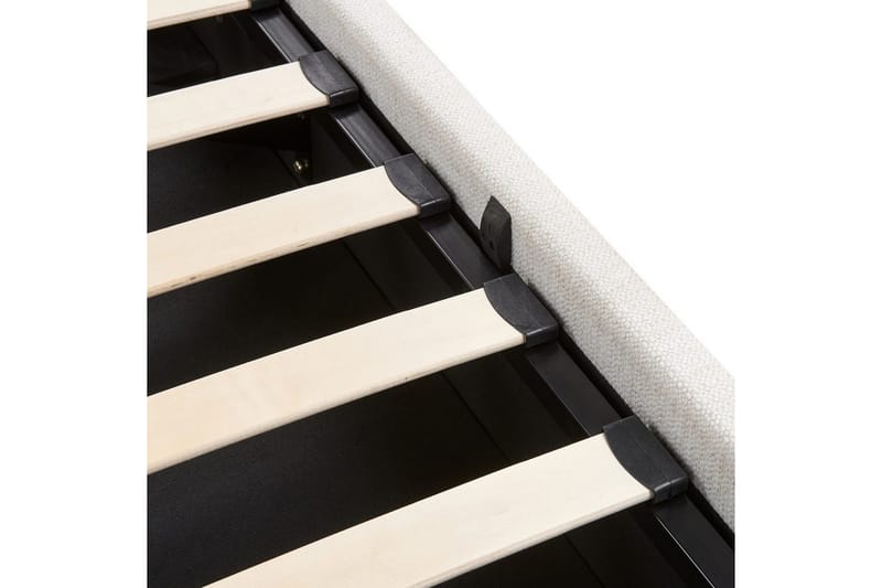 Seng med lagring Lagord - Off-white, Svart, 160x200 cm - Møbler - Senger - Sengeramme & sengestamme