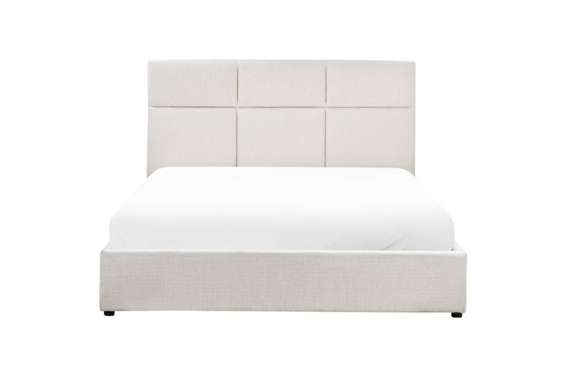 Seng med lagring Lagord - Off-white, Svart, 160x200 cm - Møbler - Senger - Sengeramme & sengestamme