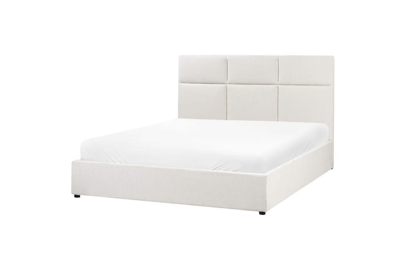 Seng med lagring Lagord - Off-white, Svart, 160x200 cm - Møbler - Senger - Sengeramme & sengestamme