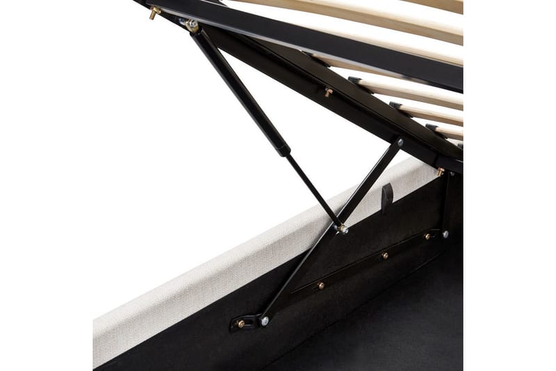 Seng med lagring Lagord - Off-white, Svart, 160x200 cm - Møbler - Senger - Sengeramme & sengestamme