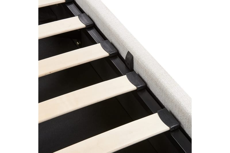 Seng med lagring Lagord - Off-white, Svart, 160x200 cm - Møbler - Senger - Sengeramme & sengestamme