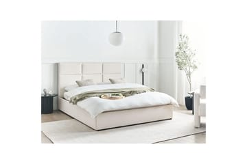 Seng med lagring Lagord - Off-white, Svart, 160x200 cm - Møbler - Senger - Sengeramme & sengestamme