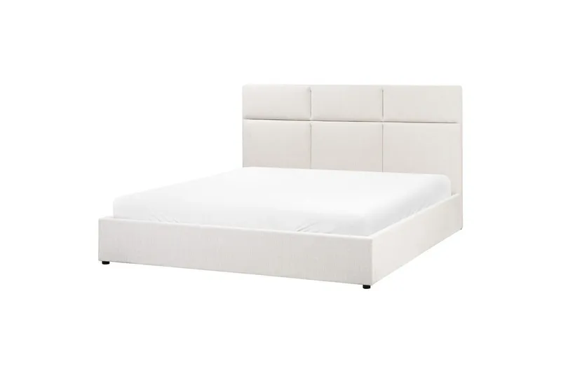 Seng med lagring Lagord - Off-white, Svart, 180x200 cm - Møbler - Senger - Sengeramme & sengestamme