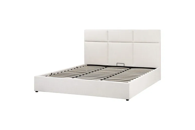 Seng med lagring Lagord - Off-white, Svart, 180x200 cm - Møbler - Senger - Sengeramme & sengestamme