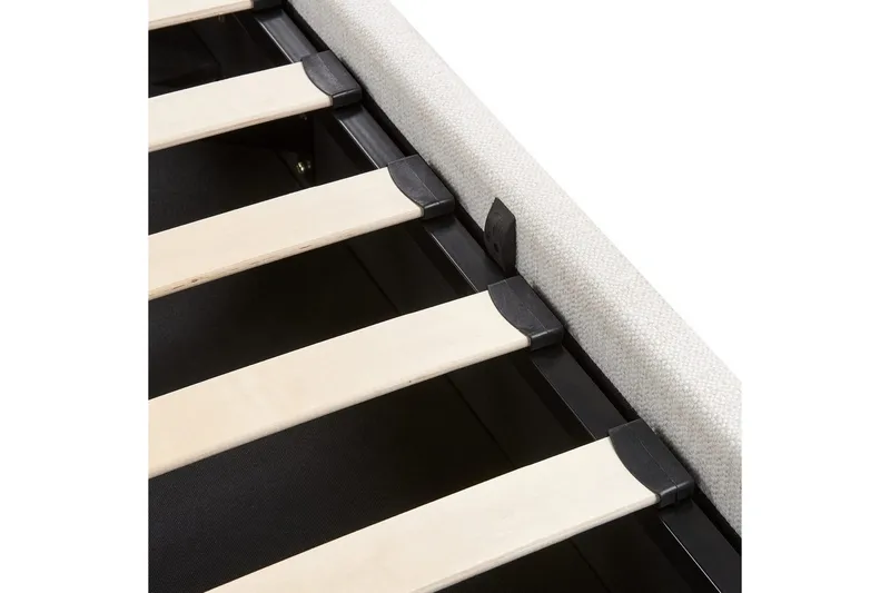 Seng med lagring Lagord - Off-white, Svart, 180x200 cm - Møbler - Senger - Sengeramme & sengestamme