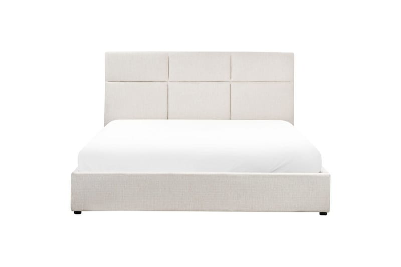 Seng med lagring Lagord - Off-white, Svart, 180x200 cm - Møbler - Senger - Sengeramme & sengestamme