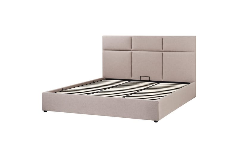 Seng med lagring Lagord - Taupe, svart, 180x200 cm - Møbler - Senger - Sengeramme & sengestamme