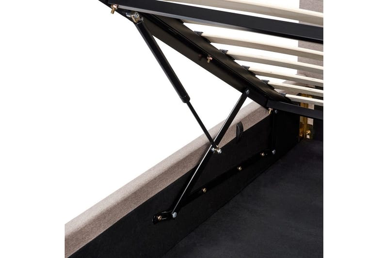 Seng med lagring Lagord - Taupe, svart, 180x200 cm - Møbler - Senger - Sengeramme & sengestamme