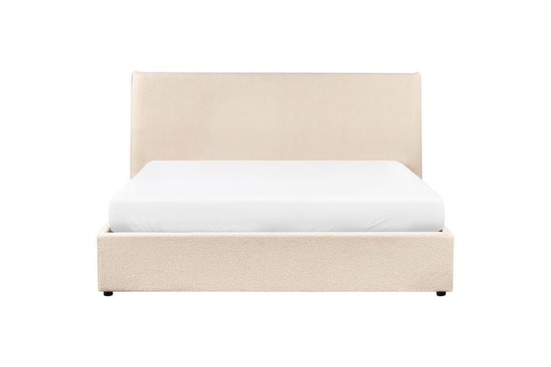 Seng med lagring Lavaur - Beige/Bouclé, 160x200 cm - Møbler - Senger - Sengeramme & sengestamme