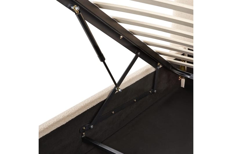 Seng med lagring Lavaur - Beige/Bouclé, 180x200 cm - Møbler - Senger - Sengeramme & sengestamme