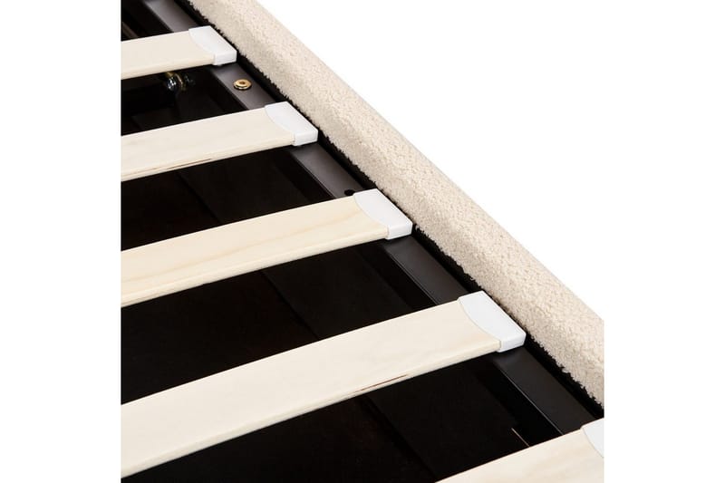 Seng med lagring Lavaur - Beige/Bouclé, 180x200 cm - Møbler - Senger - Sengeramme & sengestamme