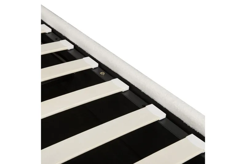 Seng med lagring Lavaur - Hvit/Bouclé, 160x200 cm - Møbler - Senger - Sengeramme & sengestamme