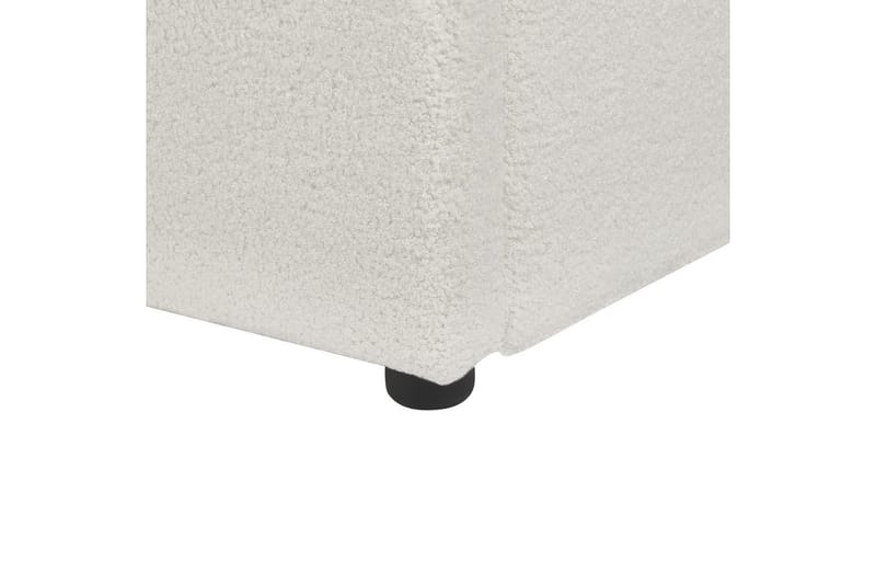 Seng med lagring Lavaur - Hvit/Bouclé, 160x200 cm - Møbler - Senger - Sengeramme & sengestamme