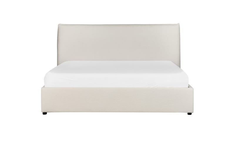 Seng med lagring Lavaur - Hvit/Bouclé, 160x200 cm - Møbler - Senger - Sengeramme & sengestamme