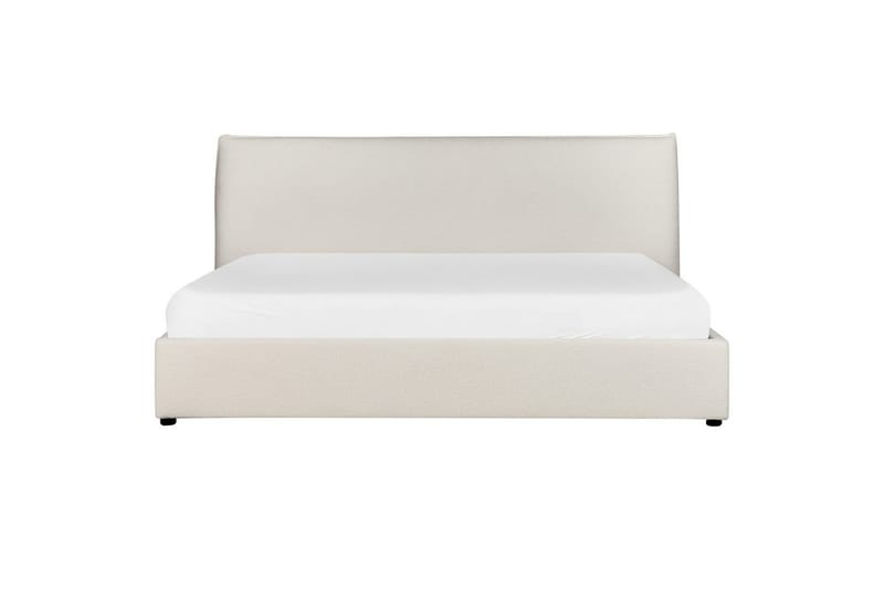 Seng med lagring Lavaur - Hvit/Bouclé, 180x200 cm - Møbler - Senger - Sengeramme & sengestamme