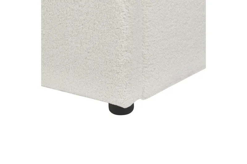 Seng med lagring Lavaur - Hvit/Bouclé, 180x200 cm - Møbler - Senger - Sengeramme & sengestamme