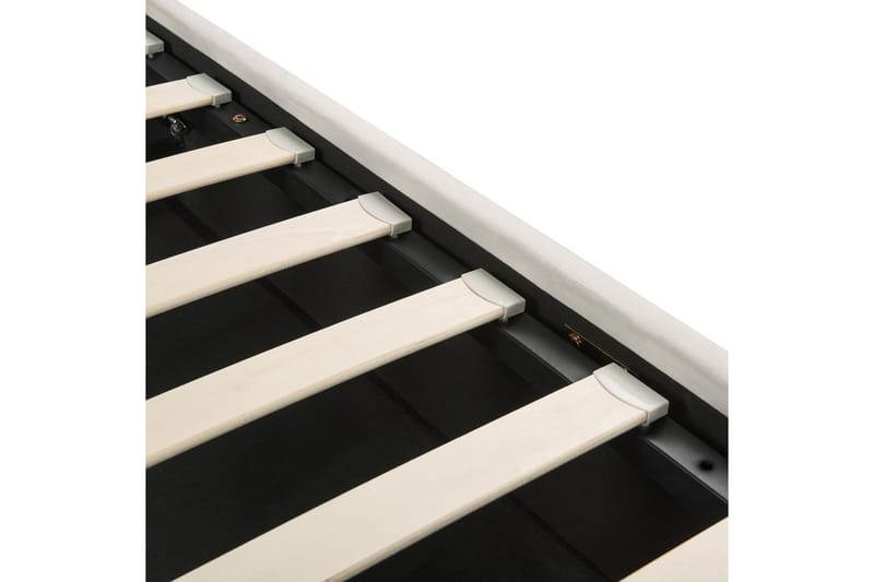 Seng med lagring Lavaur - Hvit/Fløyel, 160x200 cm - Møbler - Senger - Sengeramme & sengestamme