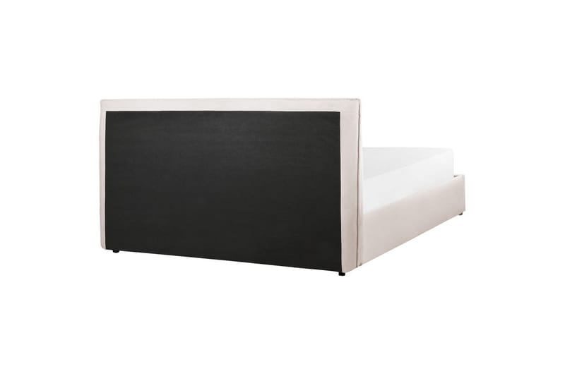 Seng med lagring Lavaur - Hvit/Fløyel, 160x200 cm - Møbler - Senger - Sengeramme & sengestamme