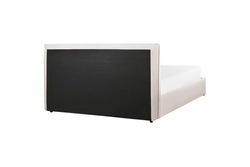 Seng med lagring Lavaur - Hvit/Fløyel, 160x200 cm - Møbler - Senger - Sengeramme & sengestamme