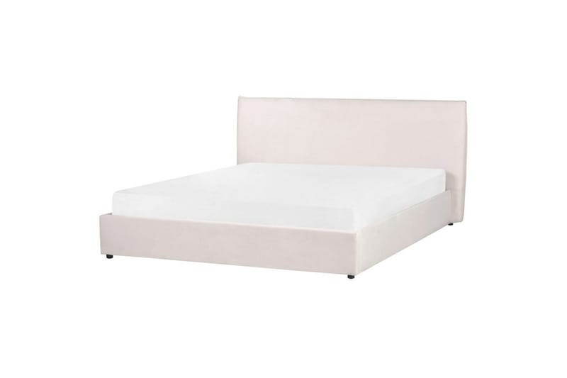 Seng med lagring Lavaur - Hvit/Fløyel, 180x200 cm - Møbler - Senger - Sengeramme & sengestamme