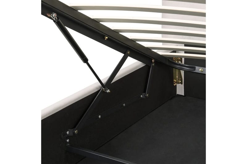 Seng med lagring Lavaur - Hvit/Fløyel, 180x200 cm - Møbler - Senger - Sengeramme & sengestamme