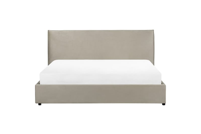 Seng med lagring Lavaur - Taupe/Fløyel, 180x200 cm - Møbler - Senger - Sengeramme & sengestamme